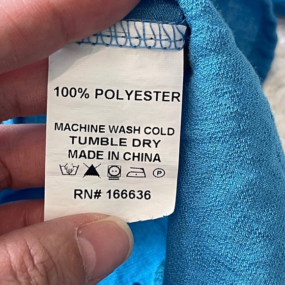 Anthropologie Kindred Embroidered Floral Blouse Blue 1X Button Up 3/4 Sleeve - Picture 7 of 10